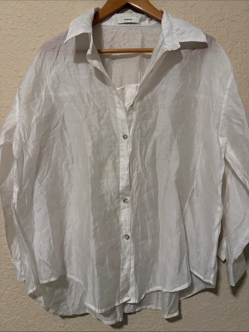Classic White Button-Up Women’s Shirt - Lightweight Collared Top
